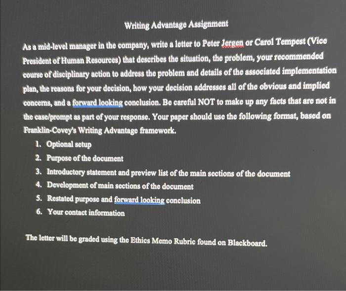Writing Advantage Assignment As a mid-level