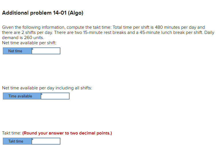 Additional problem 14-01 (Algo) Given the