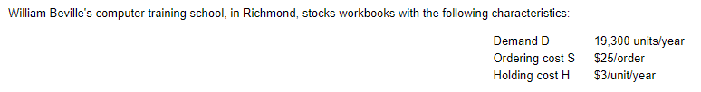 a) The EOQ for the workbooks is _______ (round