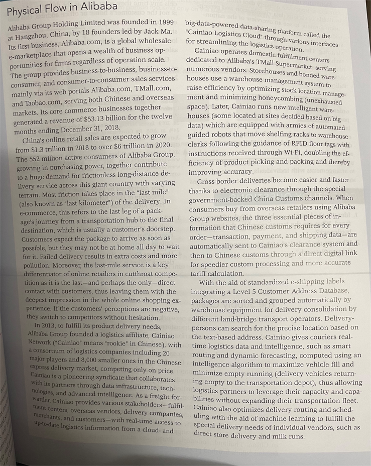 Question : How does Cainiao Network solve the