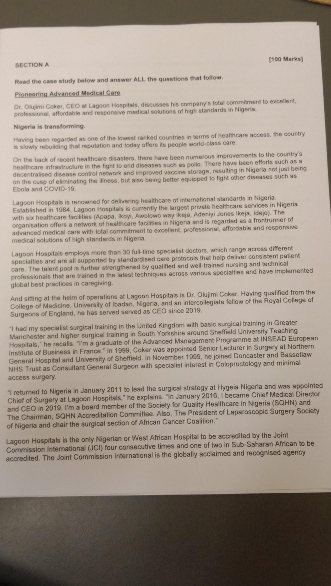 Please assist with question 3 (100 Marks] SECTION