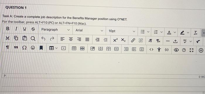 QUESTION 1 Task A: Create a complete job