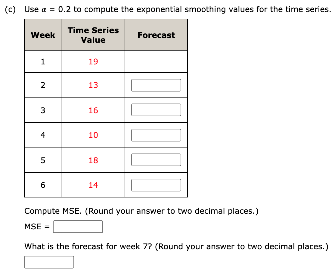 (c) Use a = 0.2 to compute the exponential