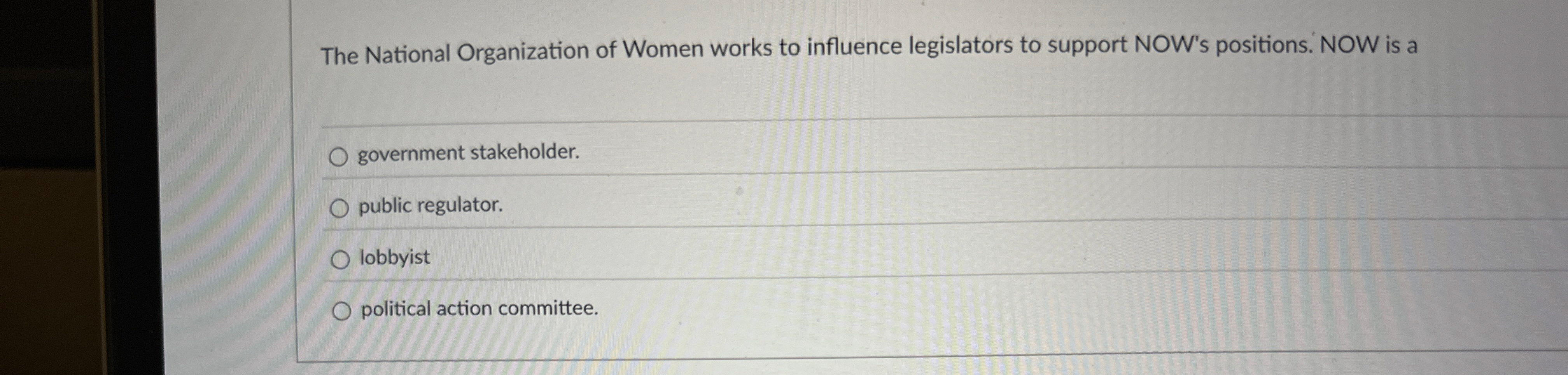 The National Organization of Women works to
