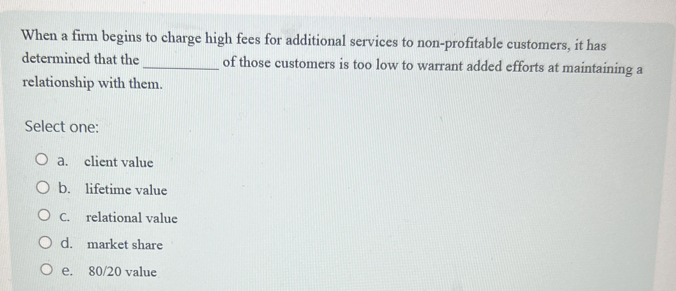 When a firm begins to charge high fees for