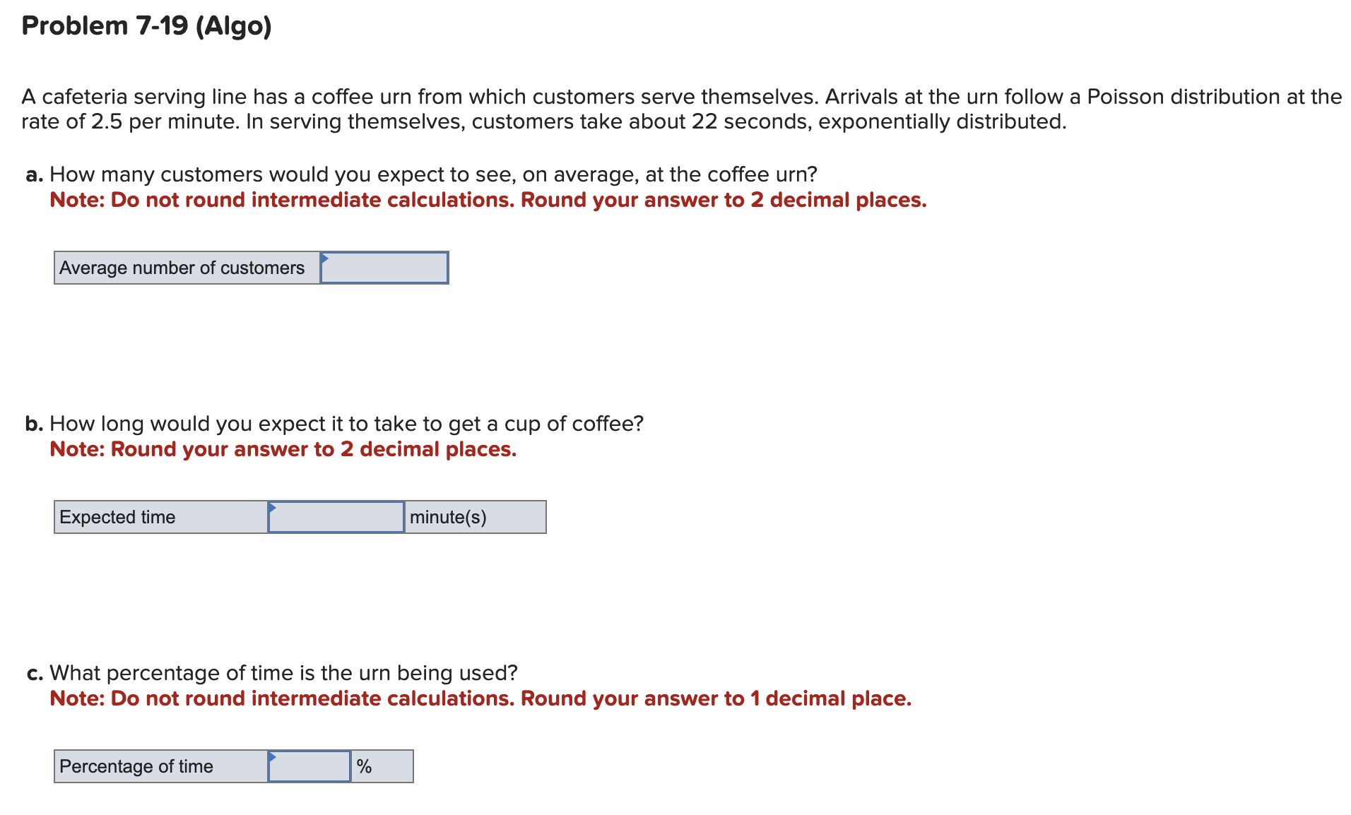Problem 7 - 1 9 ( Algo ) A cafeteria serving line