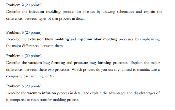 Problem 2 (20 points) Describe the injection