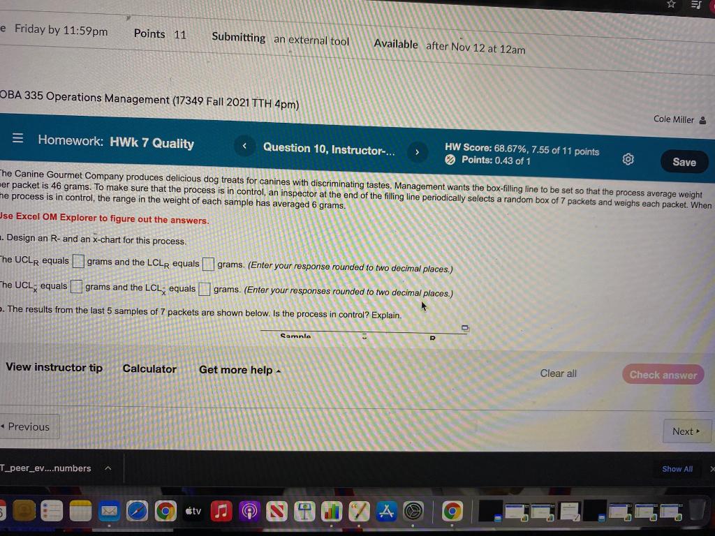 e Friday by 11:59pm Points 11 Submitting an