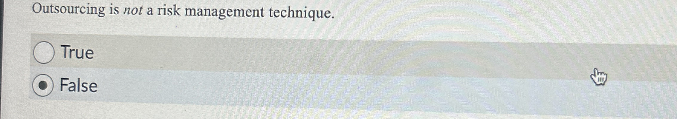 Outsourcing is not a risk management technique.