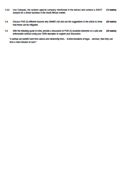 SECTION A [100 MARKS] Answer ALL the questions in