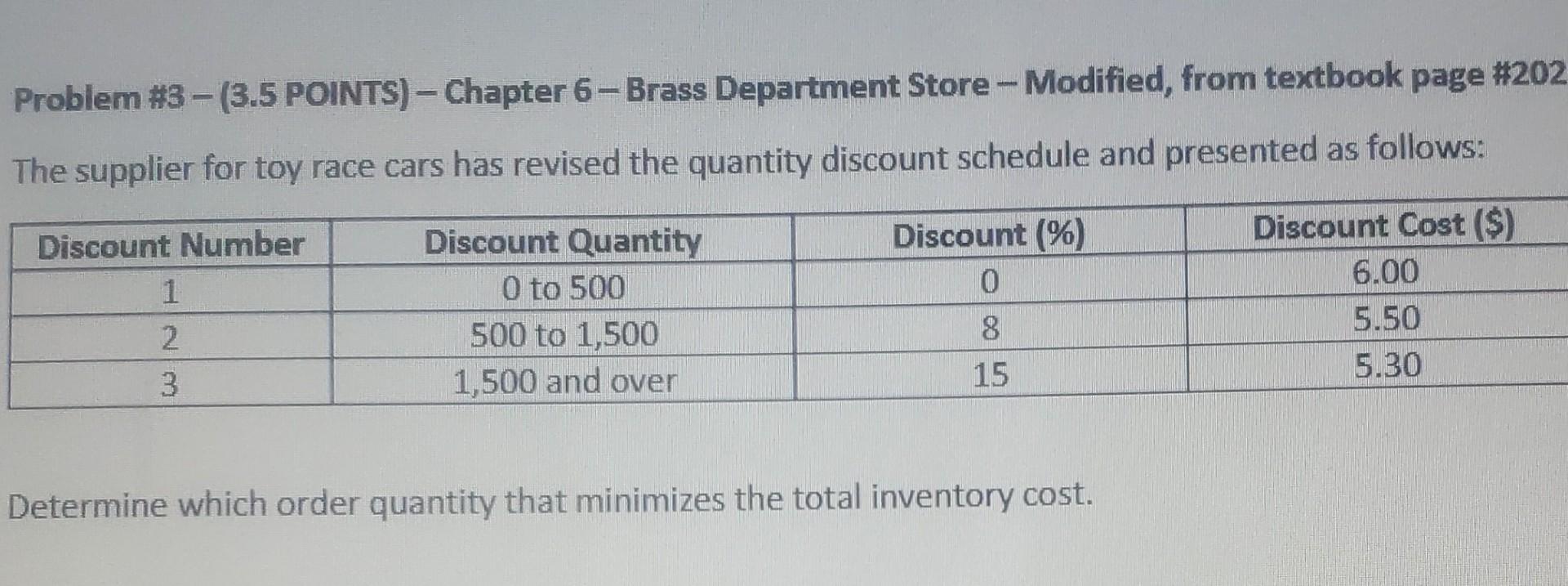 Problem #3 - (3.5 POINTS) - Chapter 6-Brass