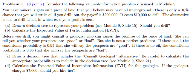 Problem 1 (8 points) Consider the following