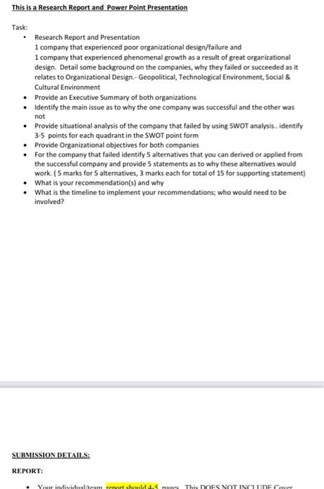 This is a Research Report and Power Point