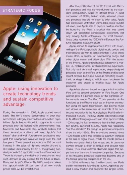 STRATEGIC FOCUS NUEVA Apple: using innovation to
