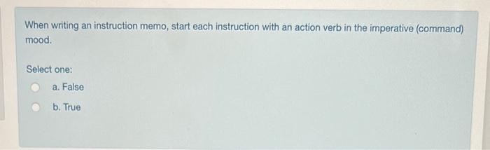 When writing an instruction memo, start each