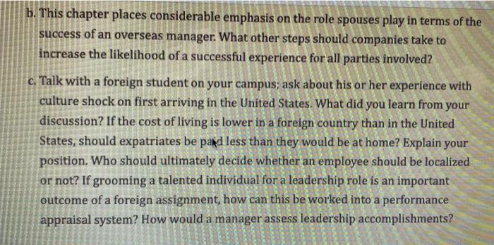 b. This chapter places considerable emphasis on