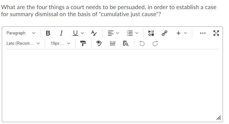 What are the four things a court needs to be