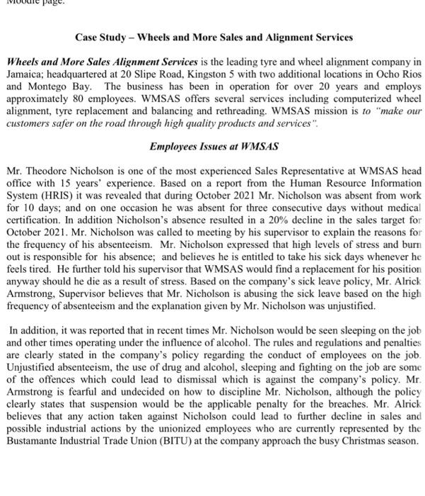 page. Case Study - Wheels and More Sales and