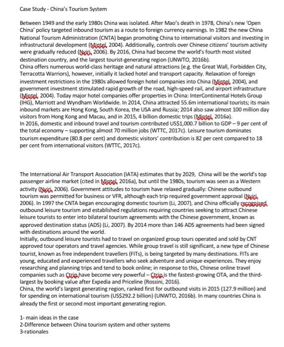 Case Study - China's Tourism System Between 1949