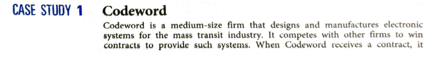 CASE STUDY 1 Codeword Codeword is a medium-size