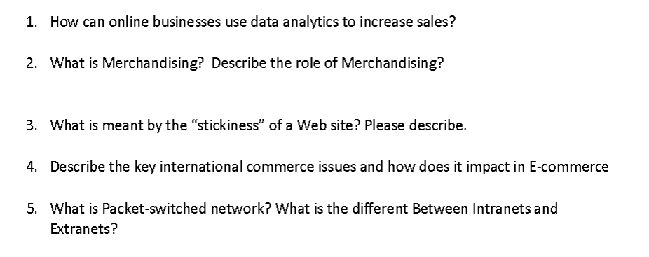 1. How can online businesses use data analytics