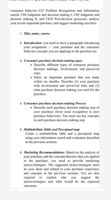 consumer behavior Ch7 Problem Recognition and
