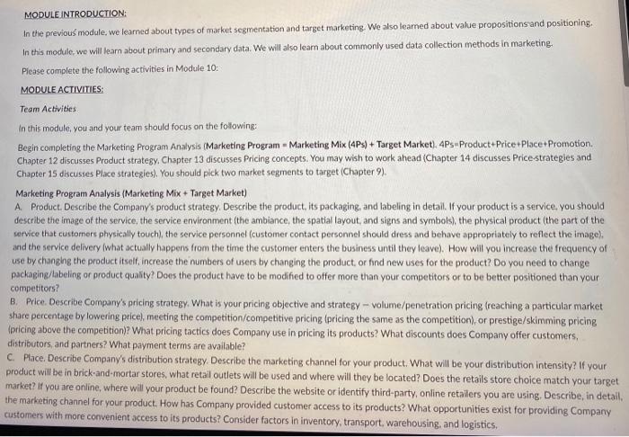 Now, review Module 10. For this homework