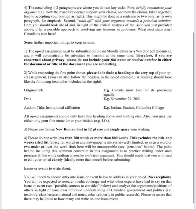 The second op-ed article assignment for this