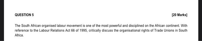 hi there please assist QUESTION 5 [20 Marks] The
