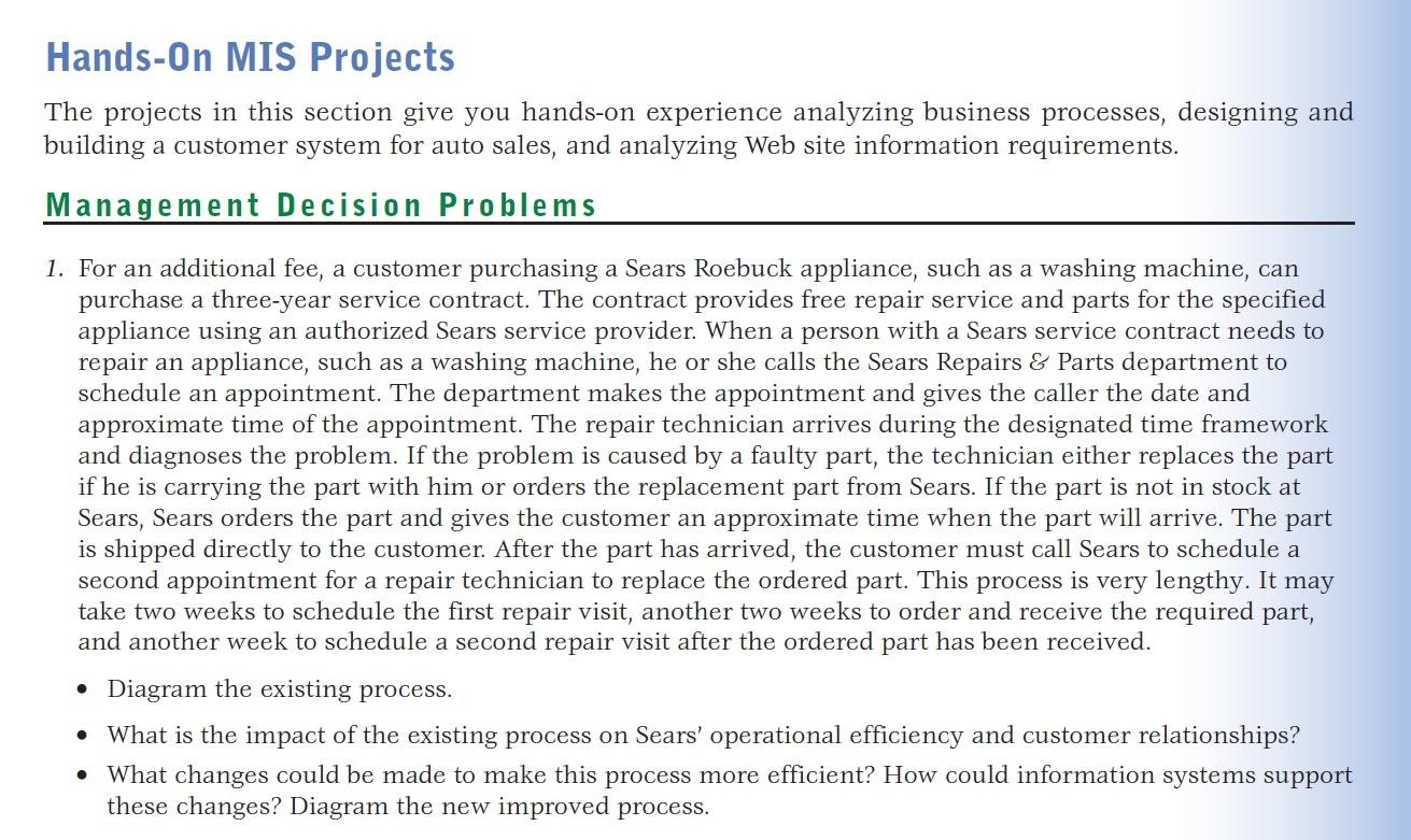 Hands-On MIS Projects The projects in this