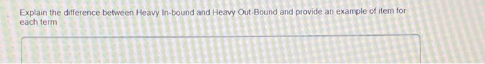Explain the difference between Heavy In-bound and