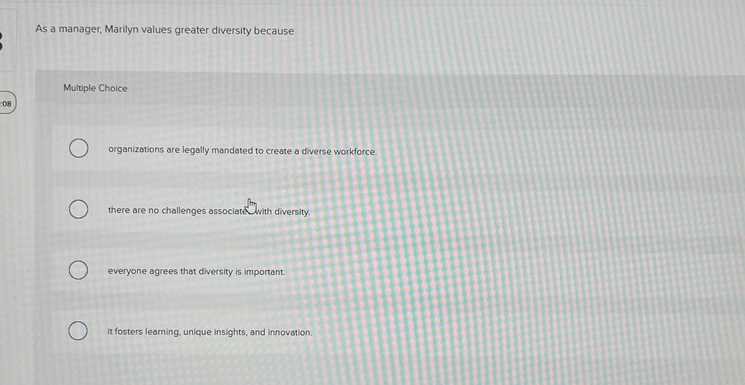 As a manager, Marilyn values greater diversity