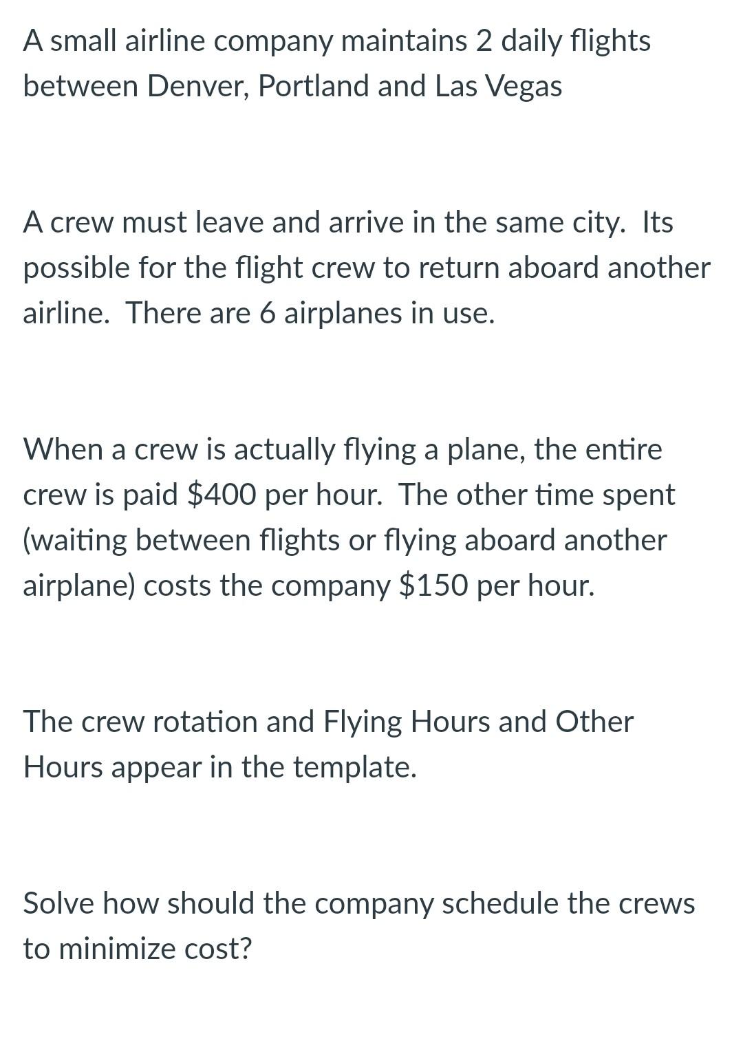 A small airline company maintains 2 daily flights