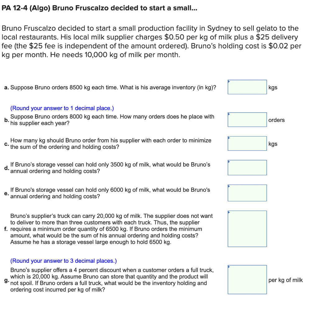 PA 12-4 (Algo) Bruno Fruscalzo decided to start a