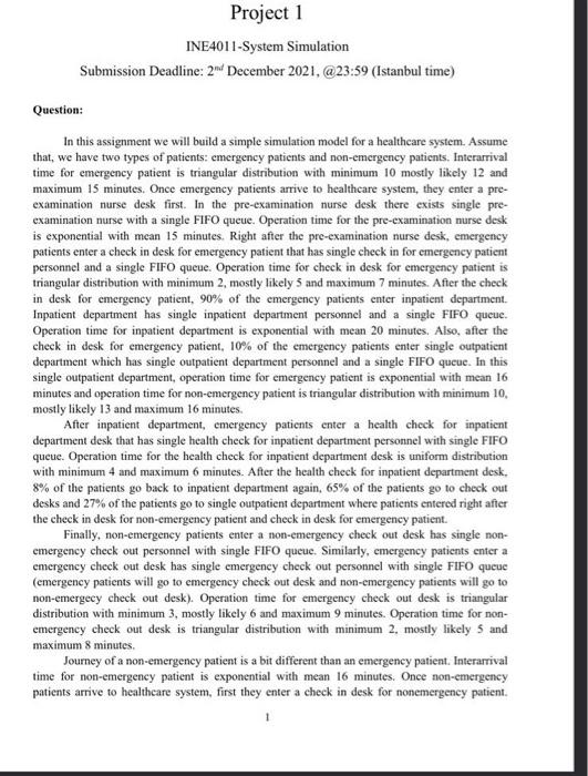 Project 1 INE4011-System Simulation Submission