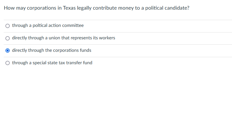 How may corporations in Texas legally contribute