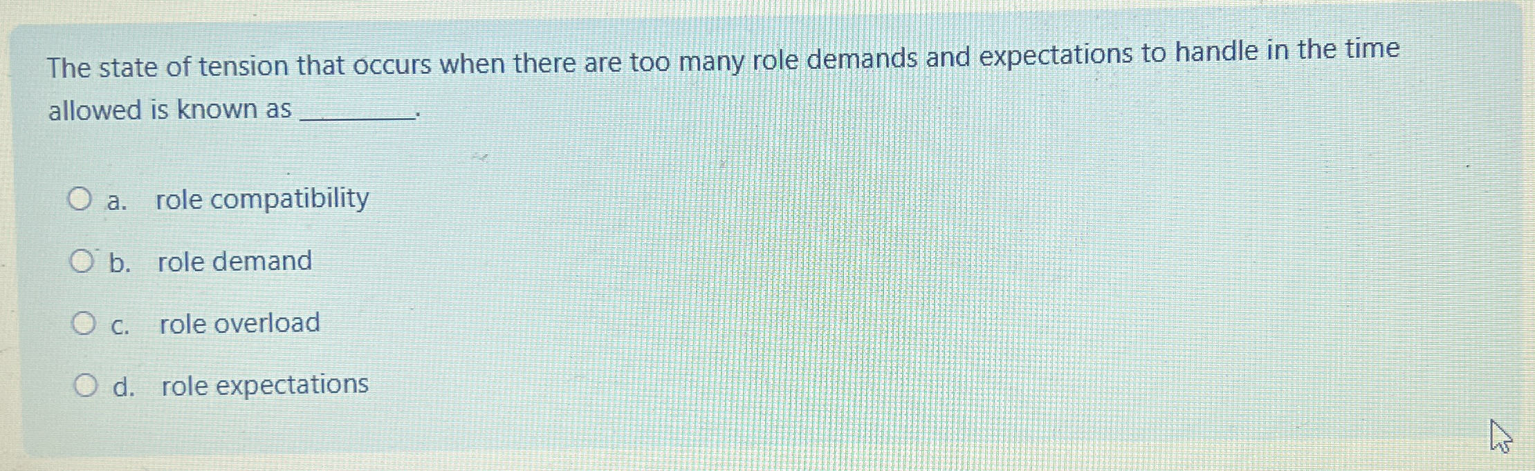 The state of tension that occurs when there are