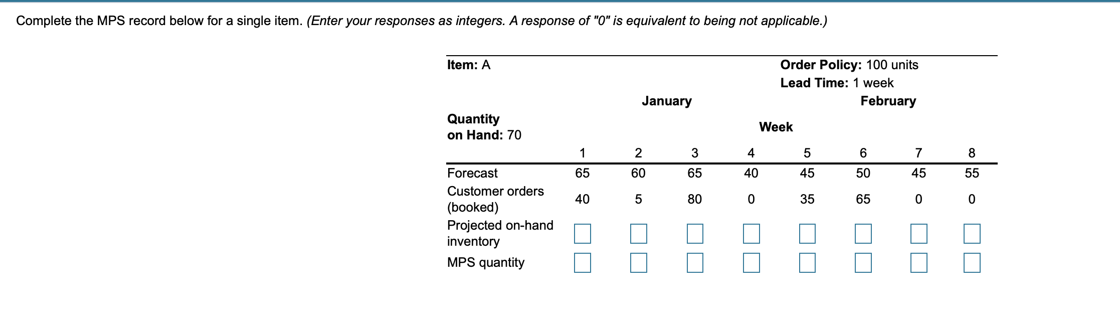 c. Complete the last three rows of the record by