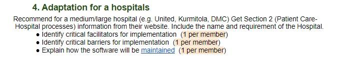 4. Adaptation for a hospitals Recommend for a