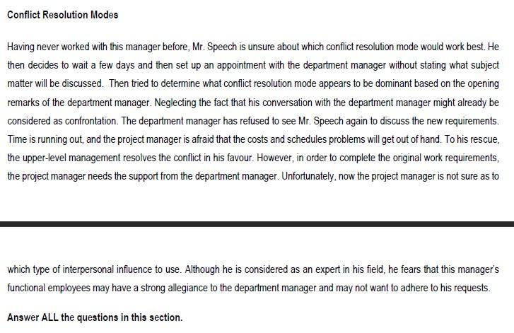 HANDLING CONFLICT AT MSC PROJECT MANAGEMENT