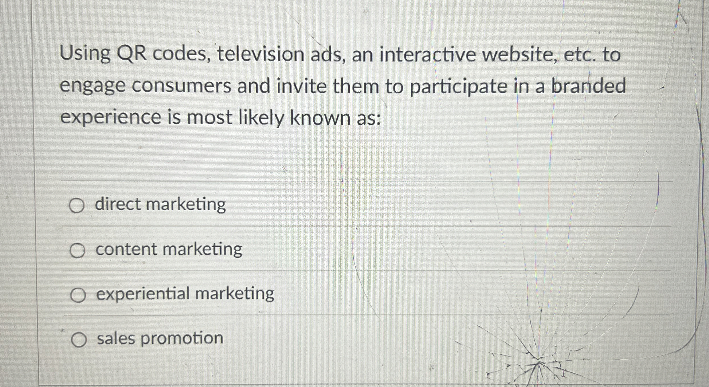 Using QR codes, television ads, an interactive