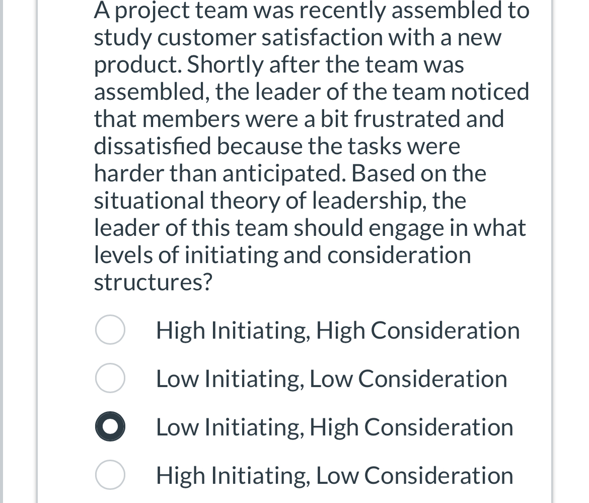 A project team was recently assembled to study