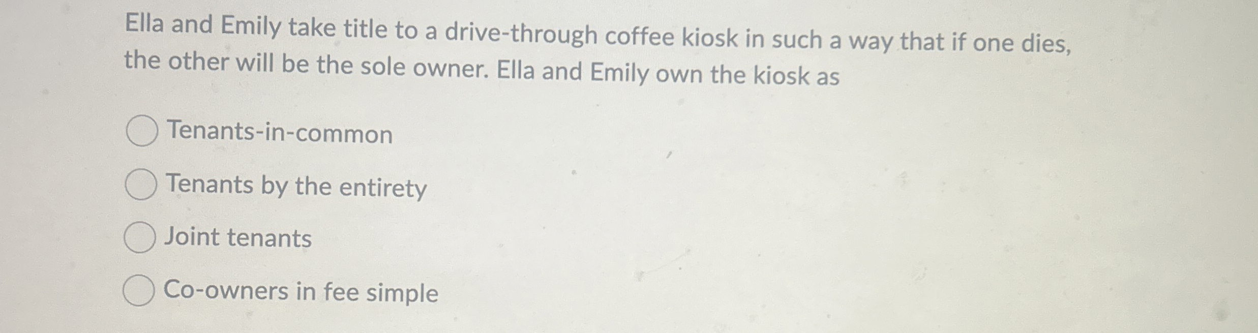 Ella and Emily take title to a drive - through