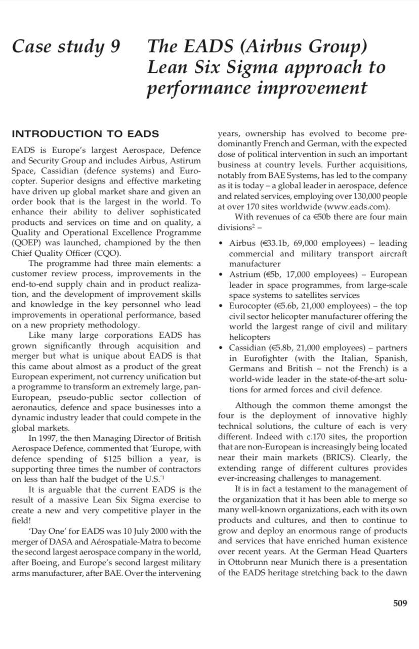 1. Explain why Lean and Six Sigma approaches have