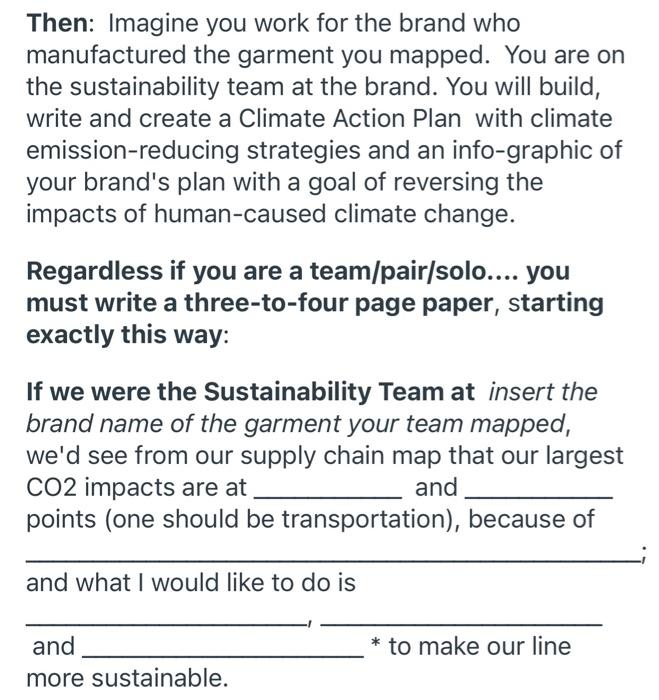 I need help Then: Imagine you work for the brand