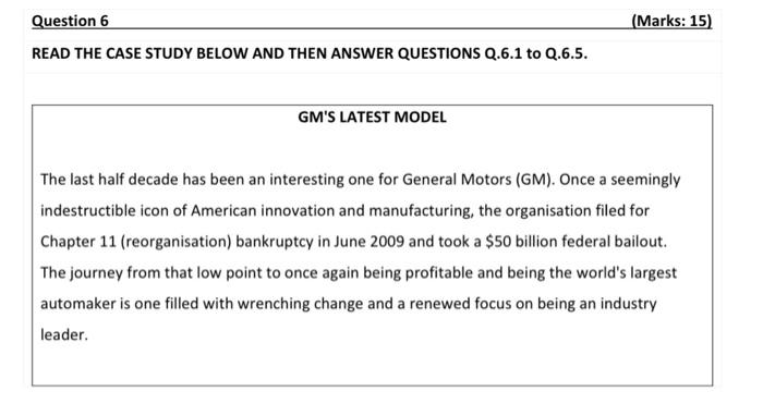 Q.6.1 Identify and discuss the characteristics