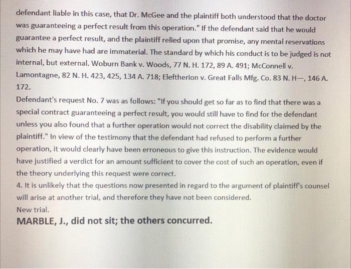 case study ( Business law) 146 A. 641 HAWKINS v.