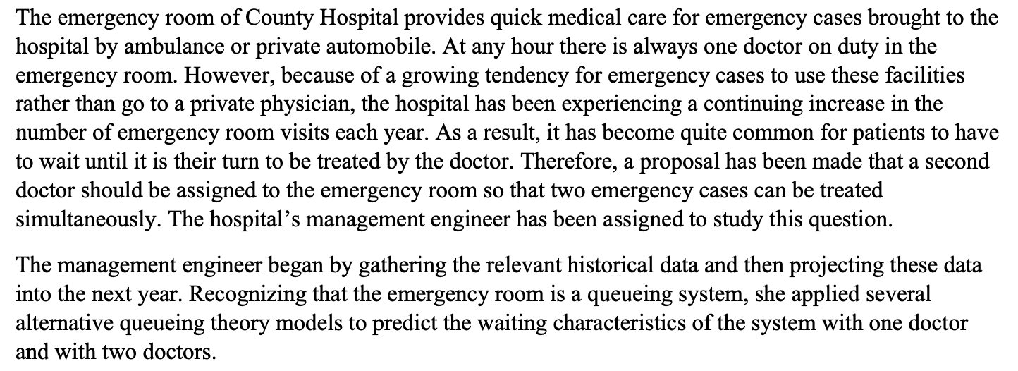 The emergency room of County Hospital provides
