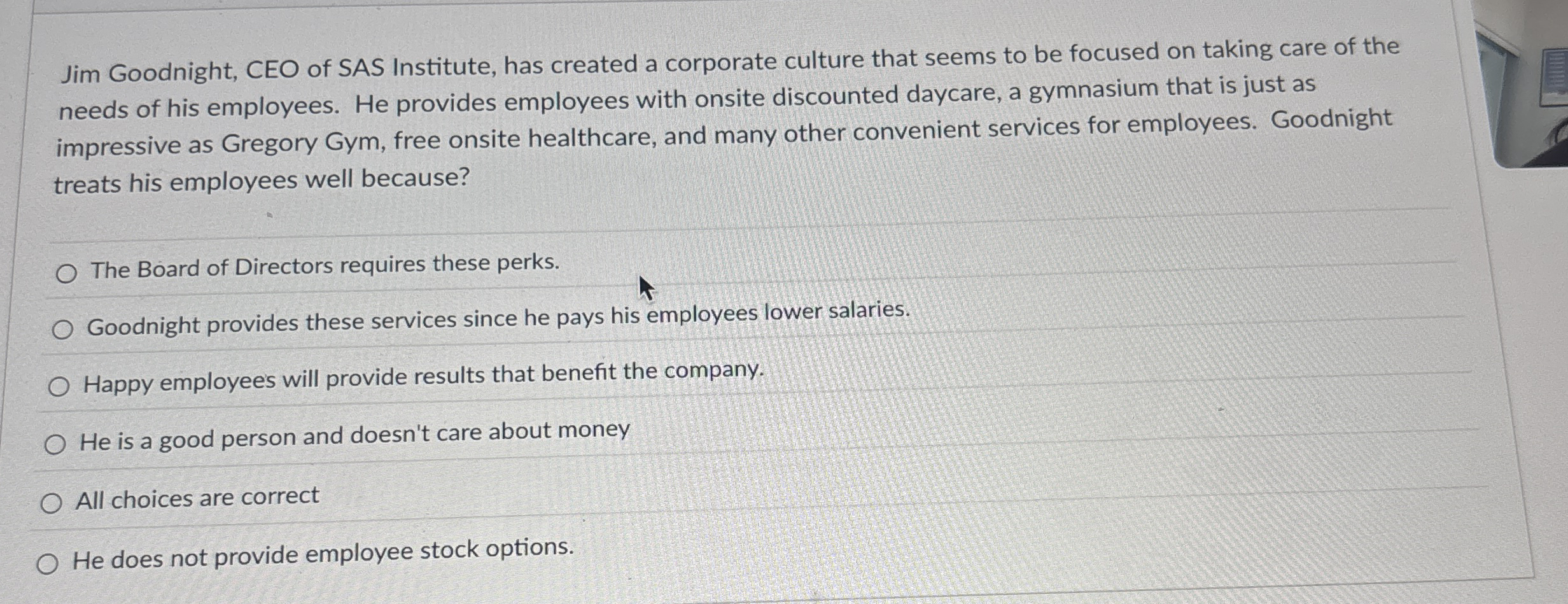 Jim Goodnight, CEO of SAS Institute, has created