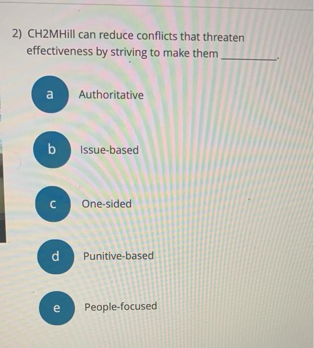 1) The in any CH2MHill confrontation represents